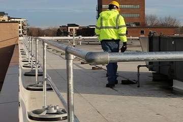 Architectural Guardrail uses Vertical or Curved Rail Sections