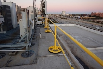 Freestanding Roof Safety Rail is Permanent and Non-Penetrating 
